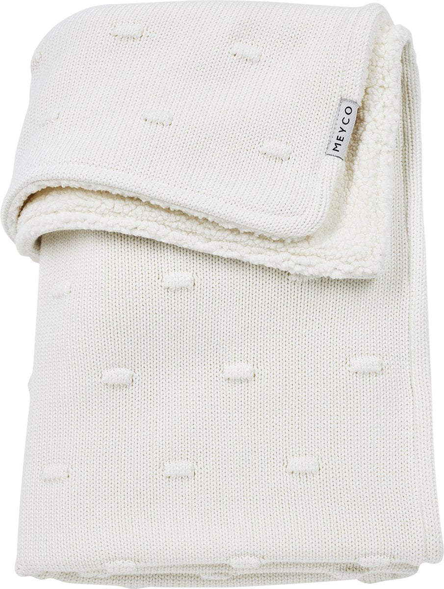Meyco baby knots teddy wiegdeken - offwhite - 75x100cm - 2.0 tog