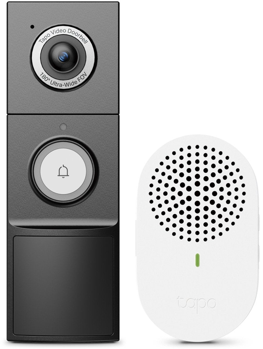 Tp-link tapo d235 video deurbel met camera - inclusief chime gong - 2k 5mp - batterij of kabelvoeding- ip66-slimme deurbel