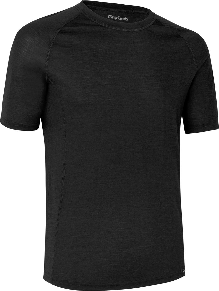 Gripgrab - merino blend thermal korte mouw lente herfst fiets ondershirt thermoshirt met merinowol - zwart - heren - maat xxl