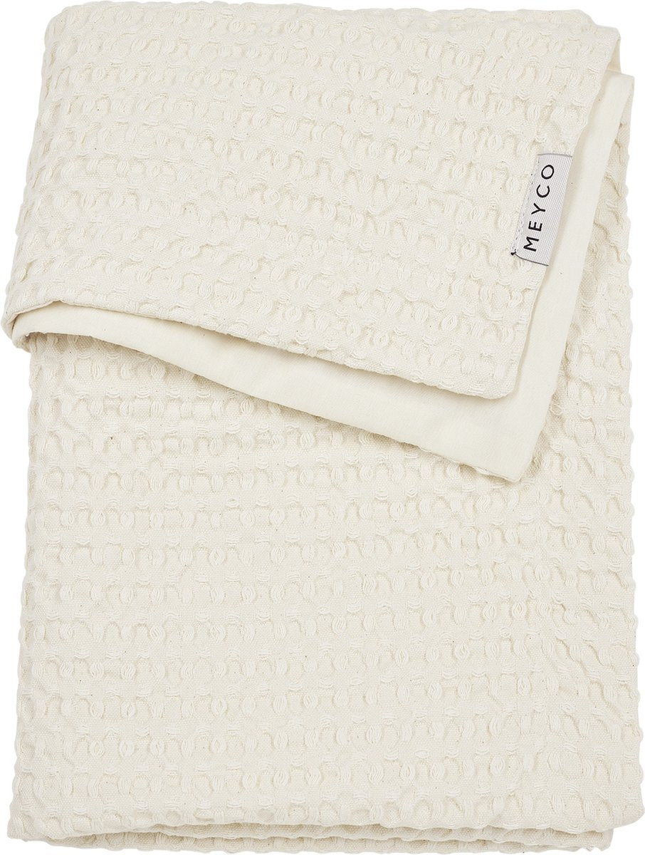 Meyco baby wafel katoen wiegdeken - nature - 75x100cm - 1.0 tog
