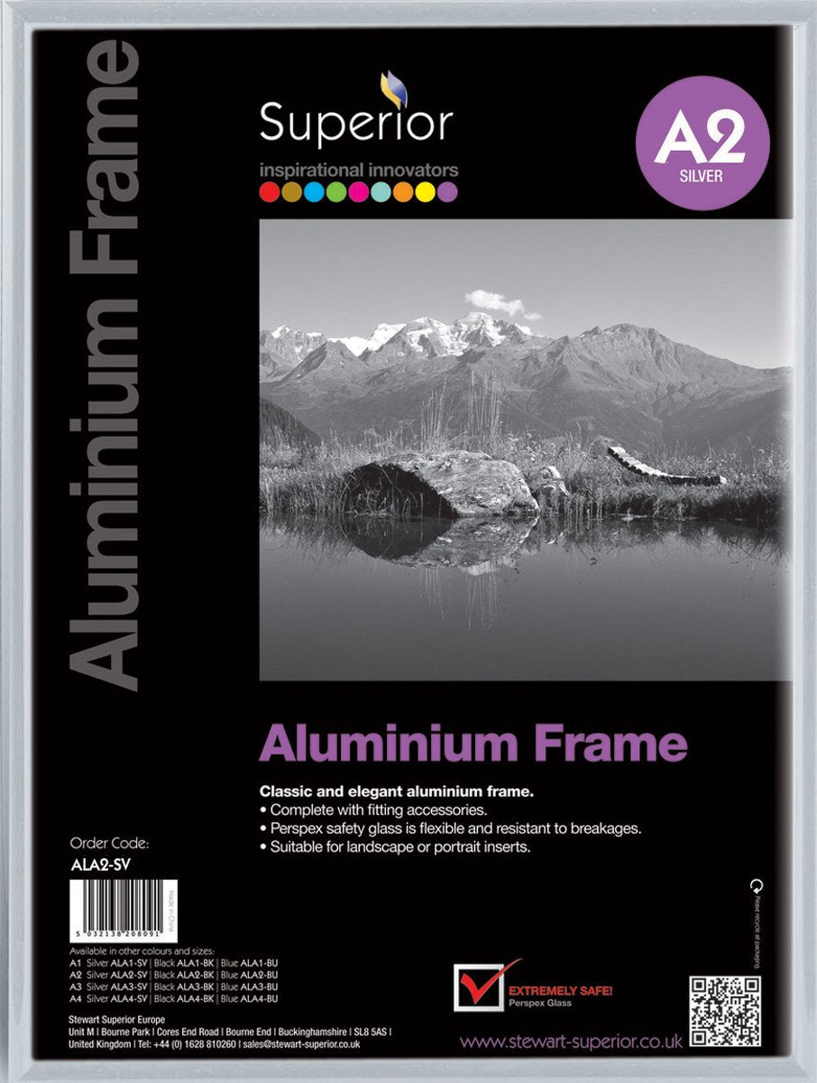 Seco fotolijst - a2 - 42 x 59.4cm - zilver geborsteld aluminium - 11mm frame - se-ala2-sv