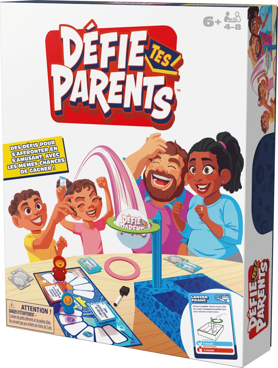 Spin master games versla je ouders! editie 2025 met nieuwe uitdagingen en kaarten, vriendschappelijk familiespel, leuke activiteit voor kinderen, volwassenen en spelletjesavond met het hele gezin, 4-8 spelers