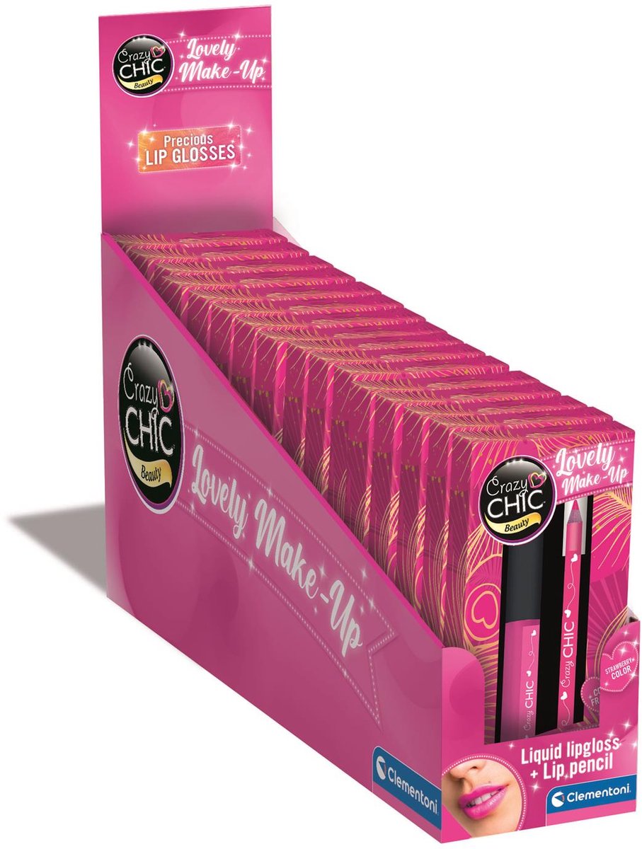 Clementoni gekke chique lipgloss en lipliner aardbei