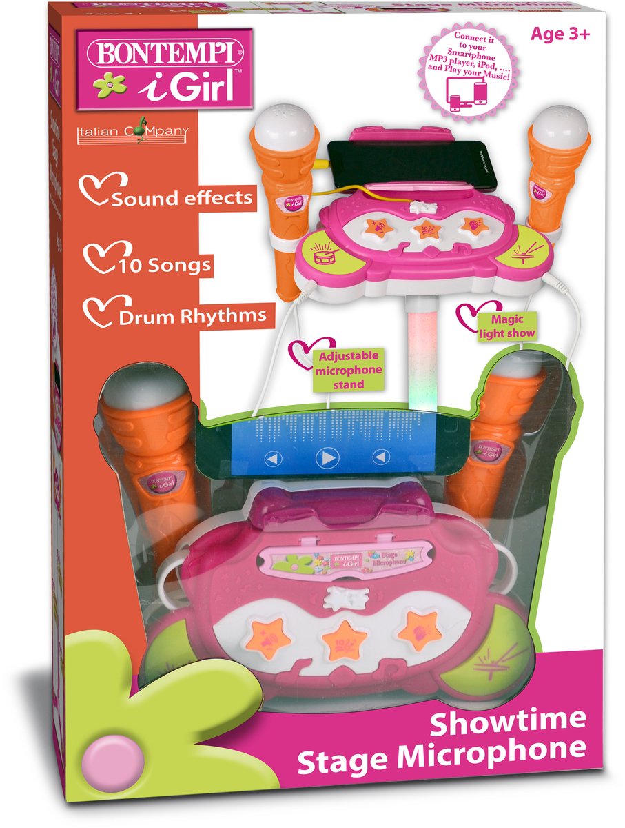 Bontempi podium microfoon roze