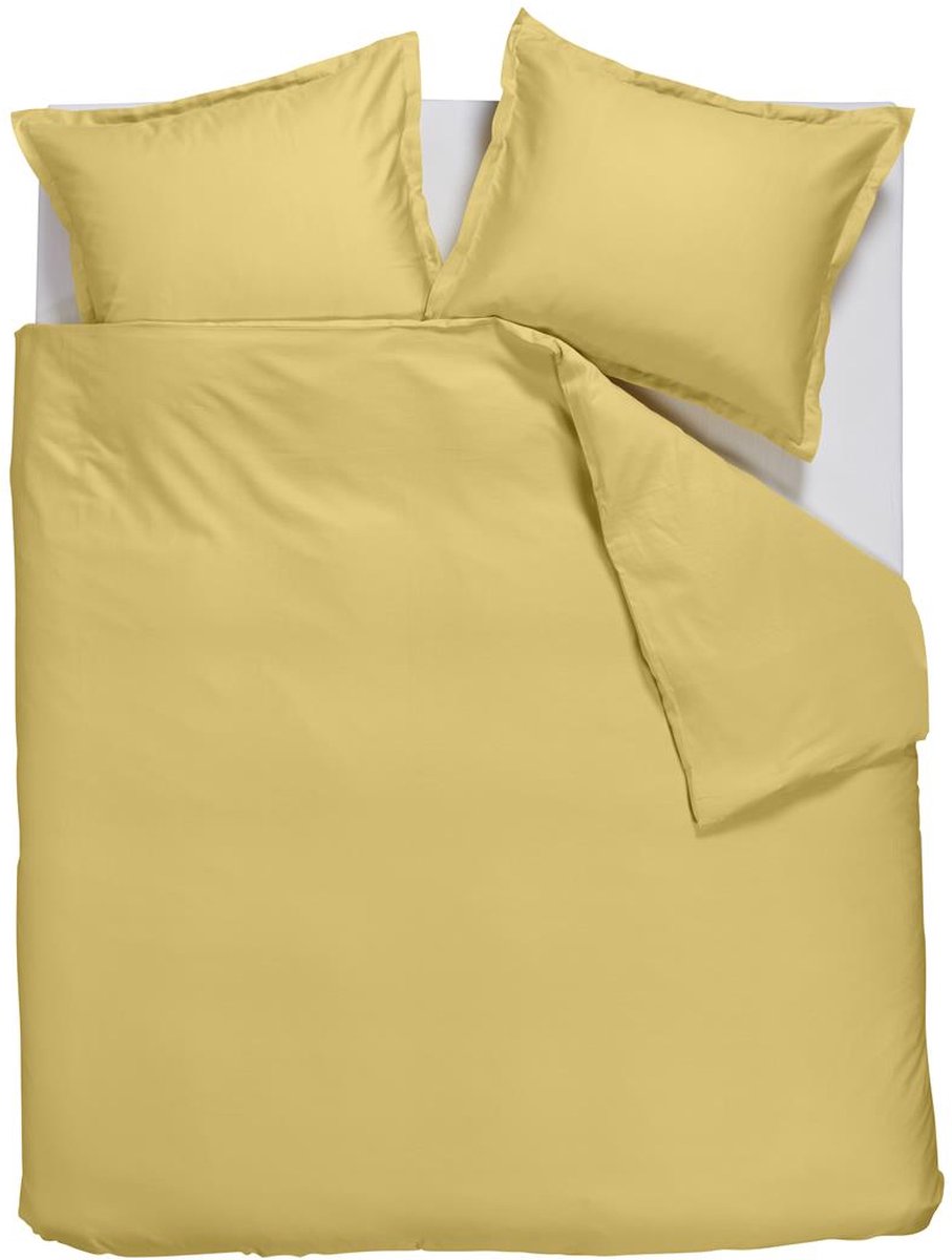 Ambiante satin uni dekbedovertrek - lits-jumeaux - 240x200 220 cm - licht geel