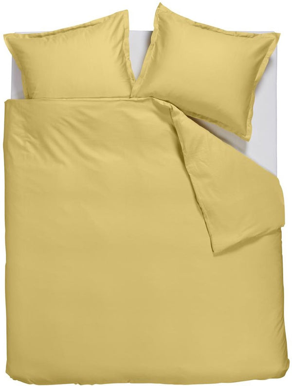 Ambiante satin uni dekbedovertrek - lits-jumeaux - 240x200 220 cm - licht geel