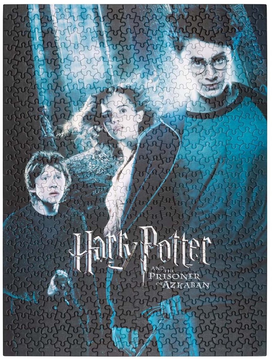 Harry potter , puzzel 500 stuks en de gevangene van azkaban met cilindrische doos, noir bleu