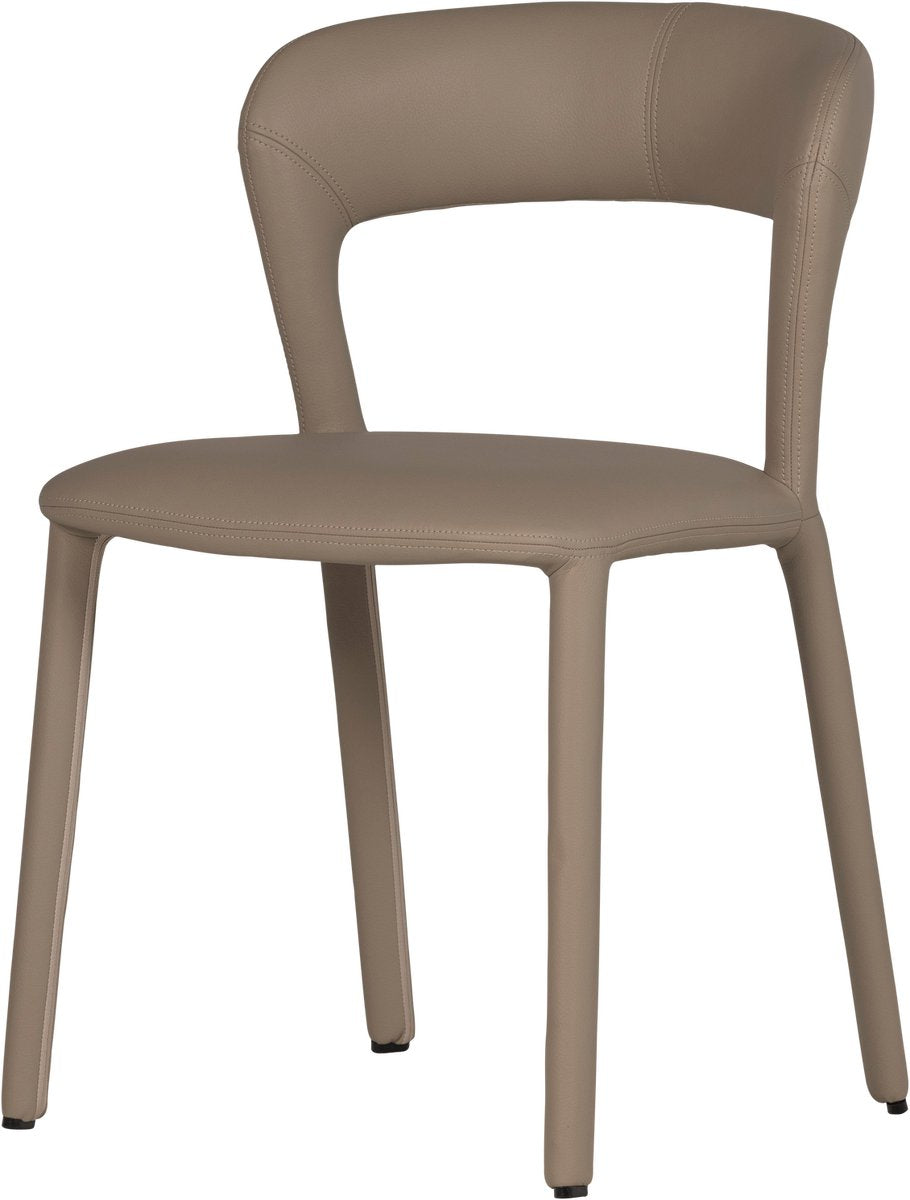 Woood noble eetkamerstoel - leerlook - zand - 76x51x56