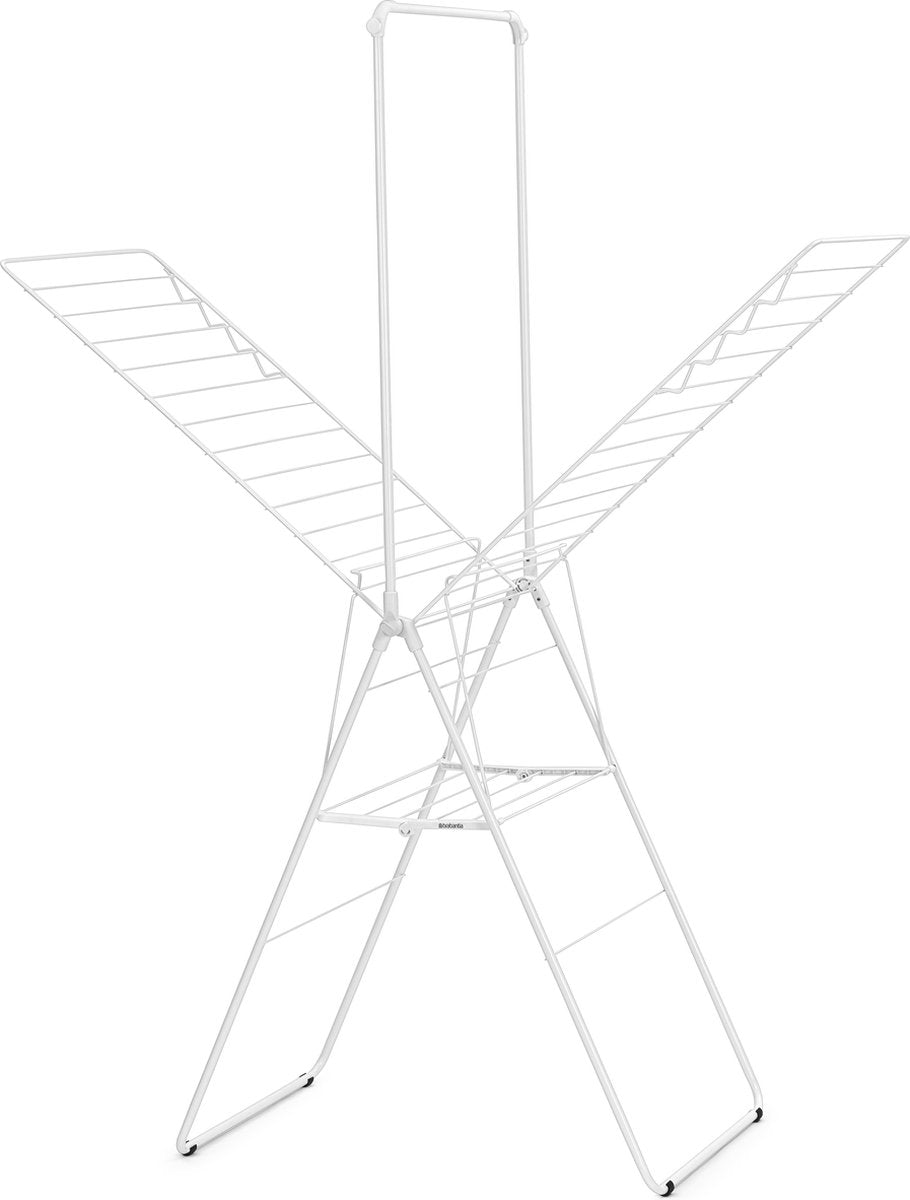 Brabantia hangon droogrek 25m - met stang - inklapbaar wasrek - white
