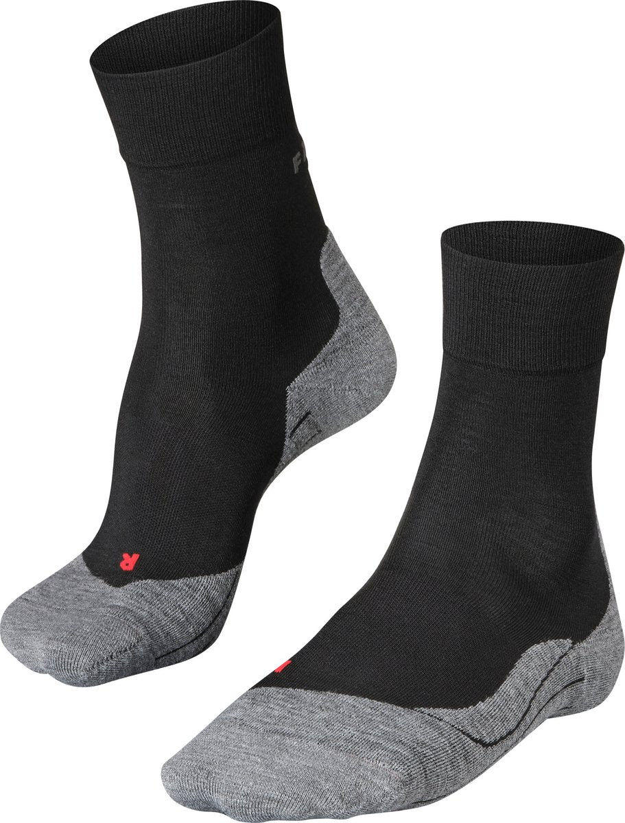 Falke ru4 wool anti-blaar wol functioneel materiaal hardloopsokken heren zwart - maat 44-45