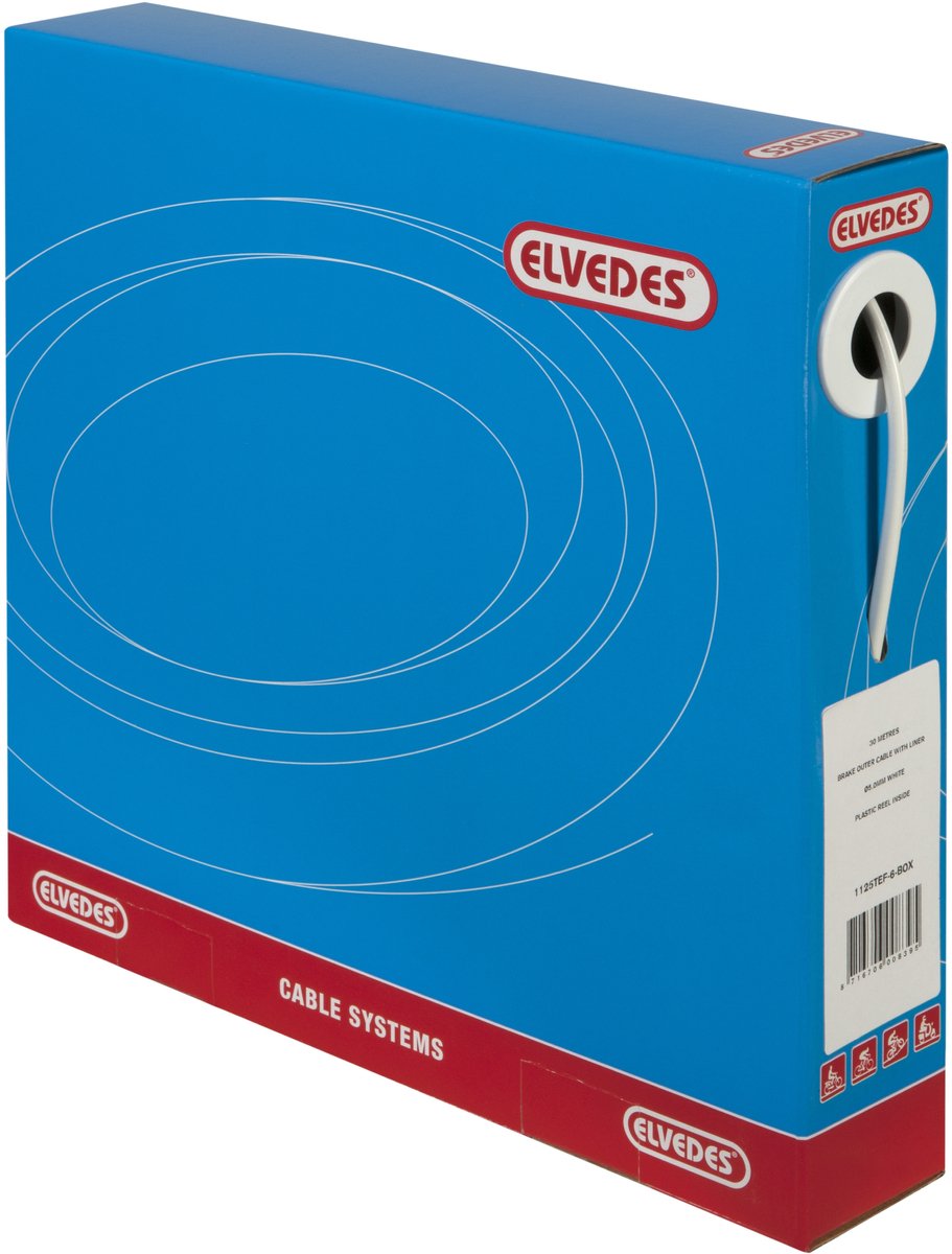 Elvedes Rem buitenkabel met voering ø5,0mm 30 meter wit (in een doos)
