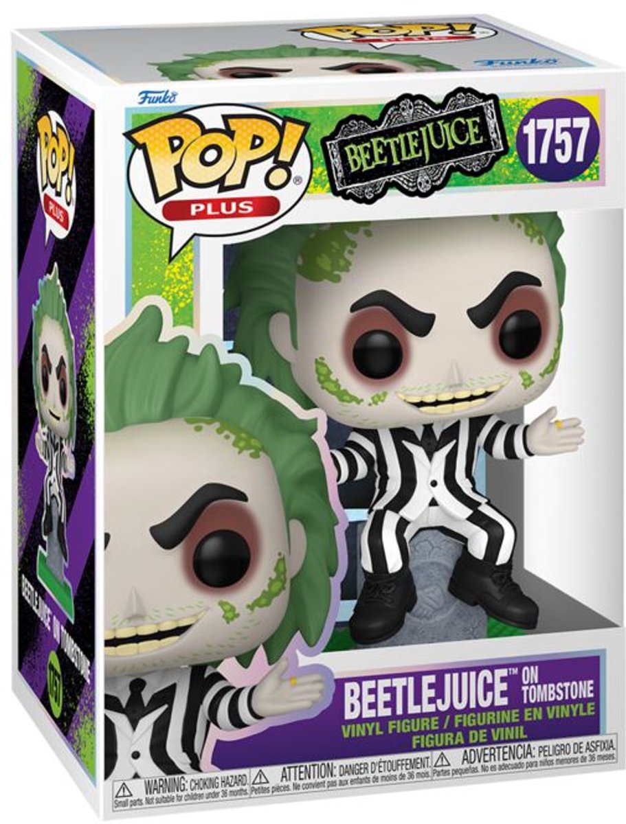 Funko beetlejuice beetlejuice with tombstone vinylfiguur 1757 pop! meerkleurig unisex