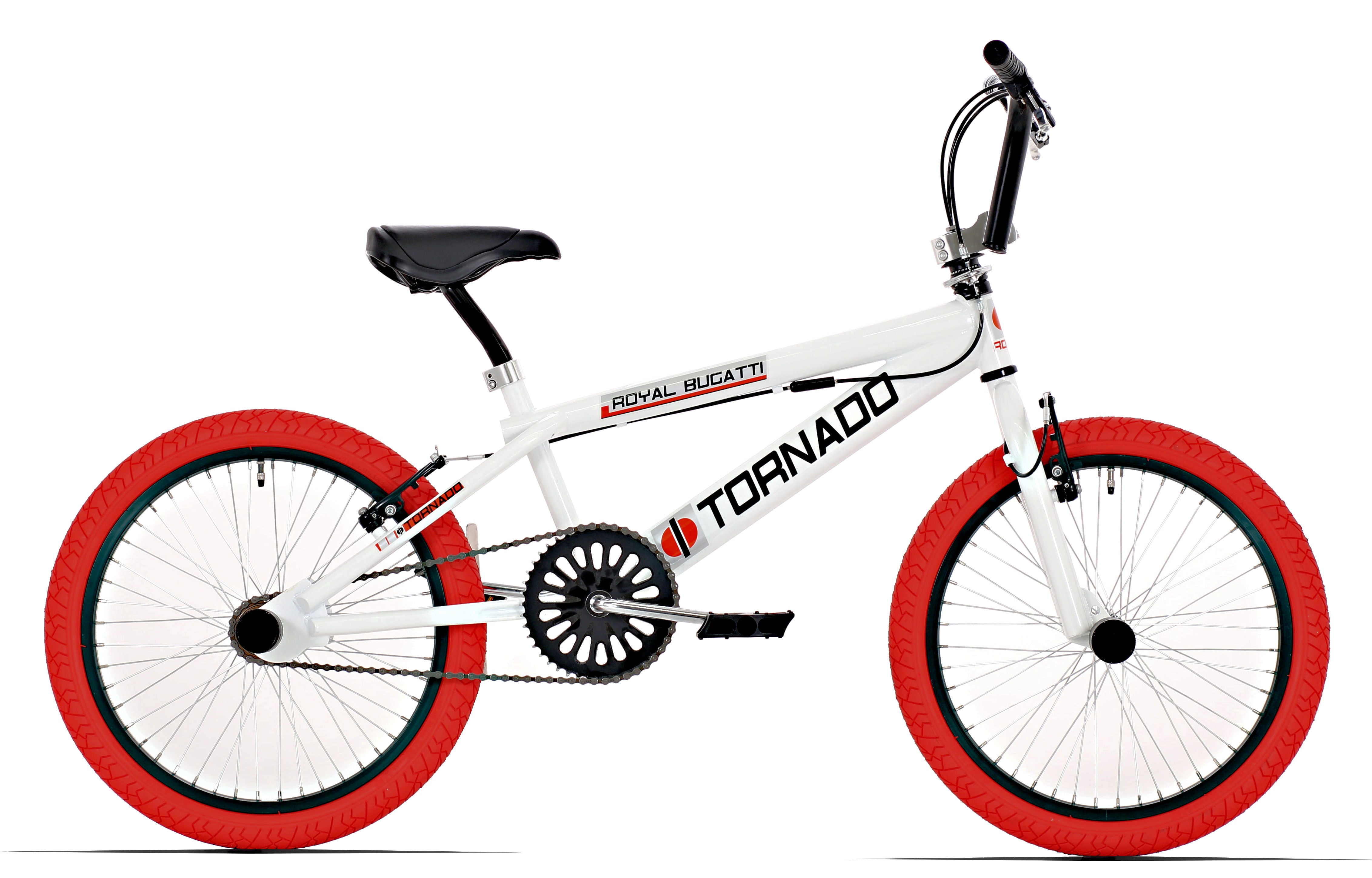 Royal bmx fiets -bugatti tornado freestyle 20 inch - wit met rode banden