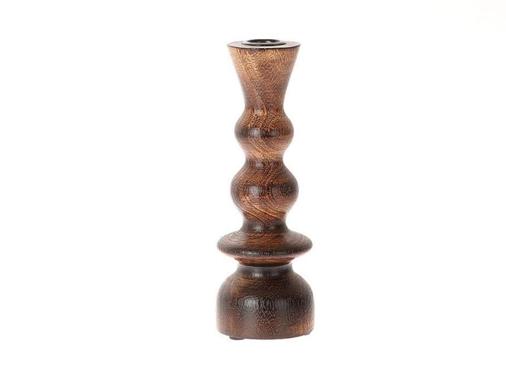 Hbx natural living kandelaar hout h20cm