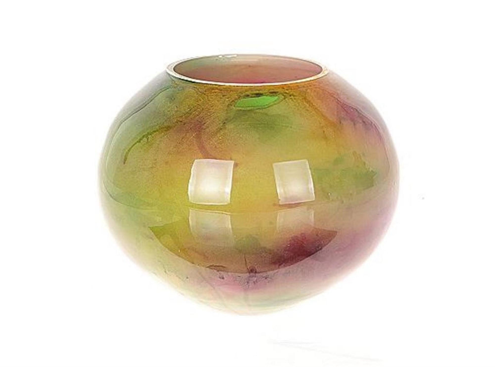Hbx natural living vaas afrara glas dia22x17cm multikleurig