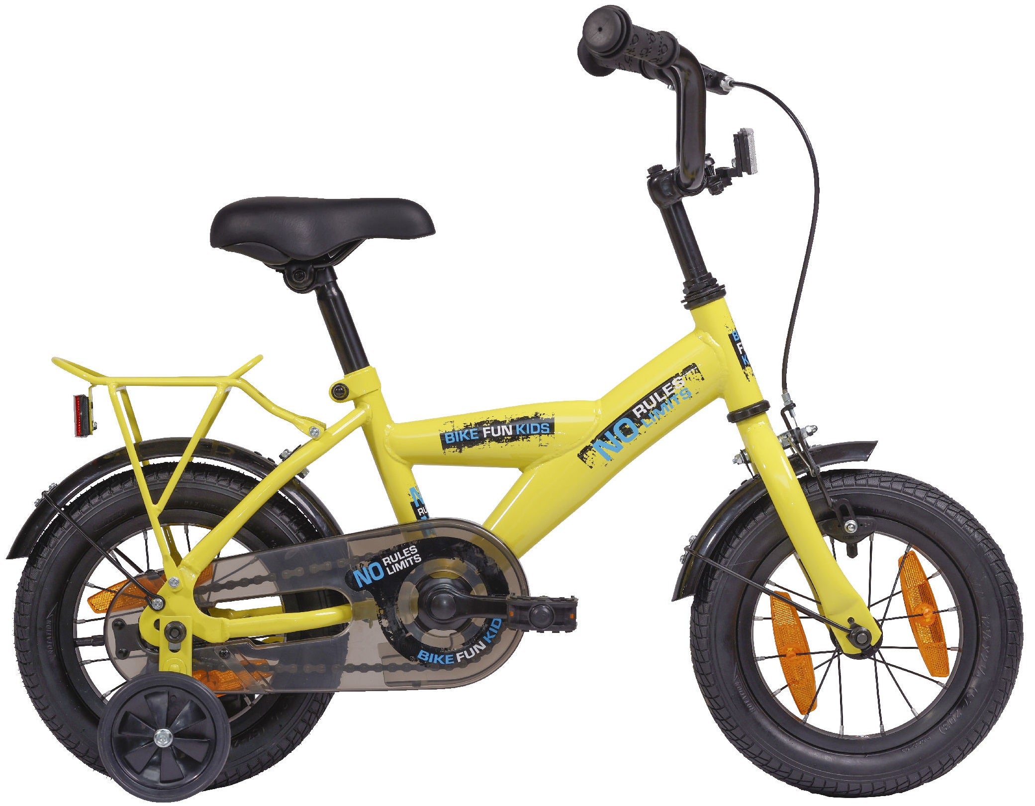 Kinderfiets 12 Bikefun No Rules - geel