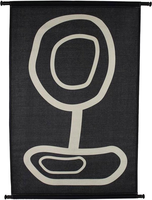 Hd collection wanddoek organisch zwart 83x3x110cm