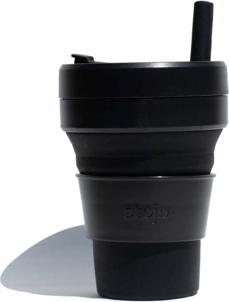 Stojo - biggie cup - koffie theebeker - 470 ml - herbruikbaar - opvouwbaar - black