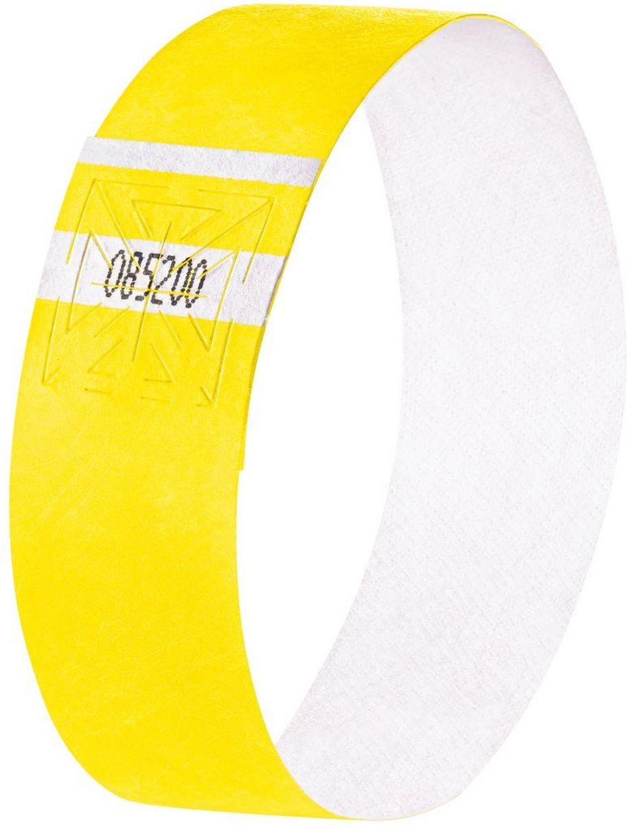 Sigel evenementenbandjes - super soft - 255x25mm - neon geel - 120 stuks - si-eb213
