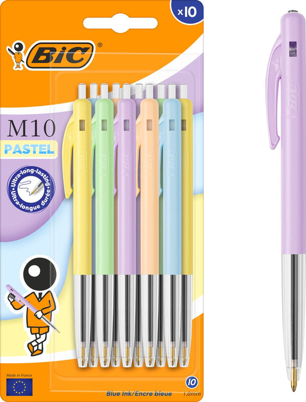 Bic - balpen - m10 pastel - 10 stuks - blauwe inkt