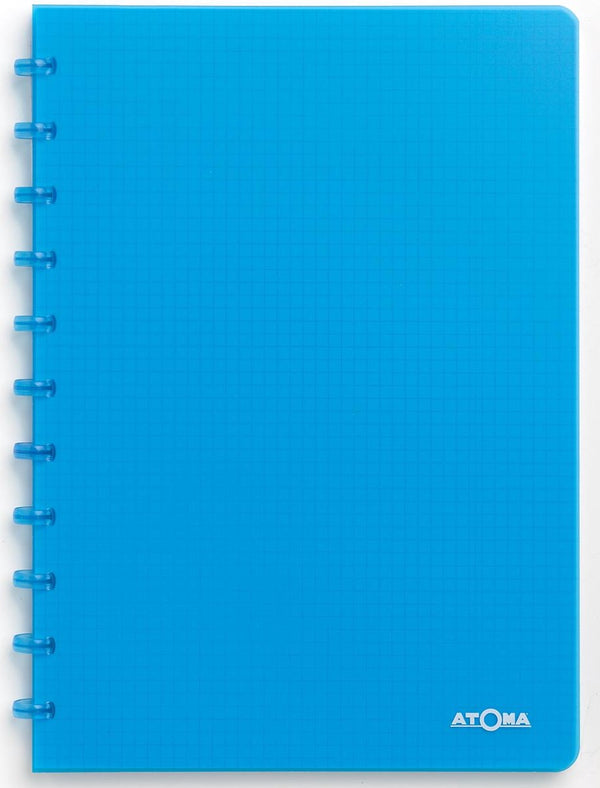 Atoma trendy schrift, ft a4, 144 bladzijden, geruit 5 mm, transparant turkoois