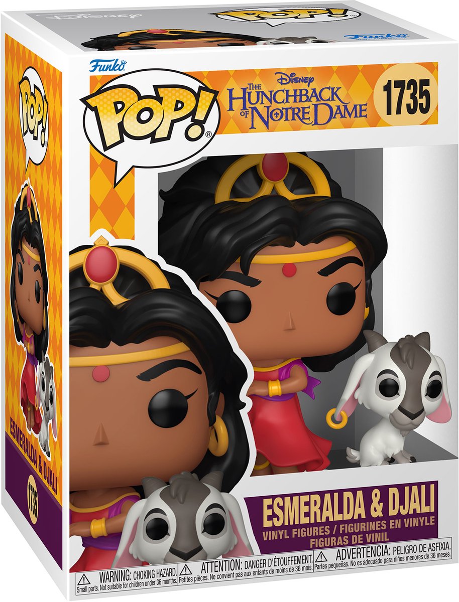 Funko the hunchback of notre dame pop! vinyl figure esmeralda djali 9 cm pop! figuur