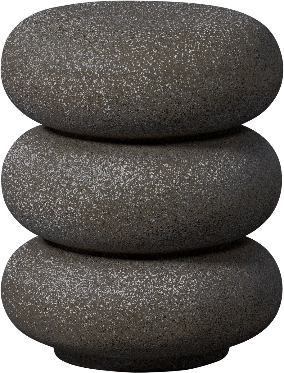 Woood laurel bijzettafel met spikkels - magnesium - zwart - 50x40x40