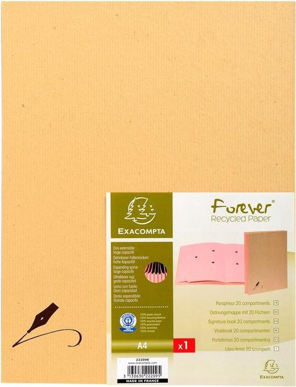 Exacompta forever® handtekenmap in kraft met harmonicarug - 20 indelingen - kraft bruin - 22209e