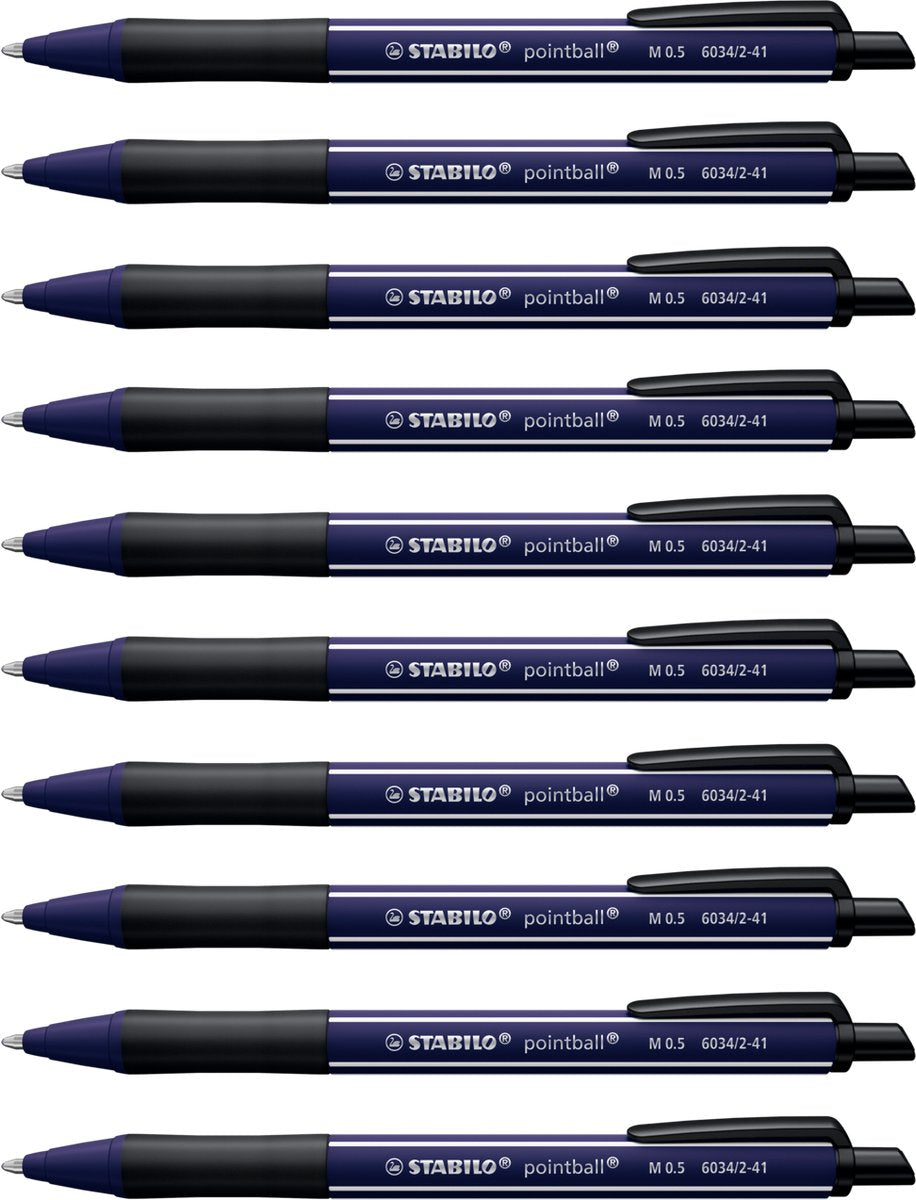 Stabilo pointball - balpen - naturecolors wildflower - navulbaar - ultramarijn blauw - doos 10 stuks