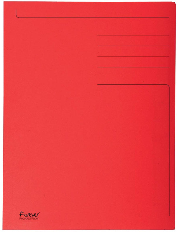 Exacompta 50x forever® bedrukte map met 3 kleppen - 280gm2 - 24,5x35 cm voor folio - rood - 449003e