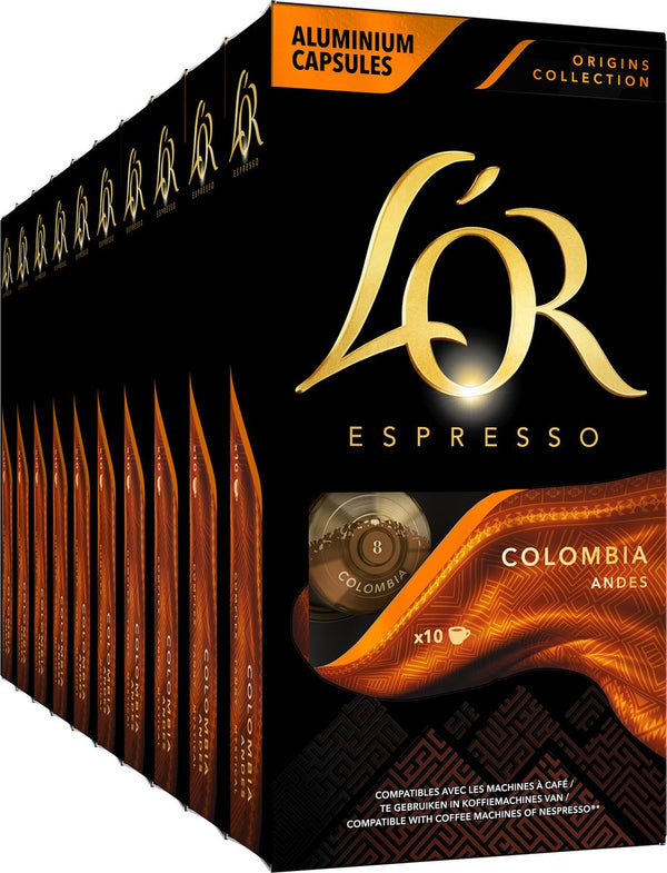 L'or espresso origins colombia koffiecups - intensiteit 8 12 - 10 x 10 capsules