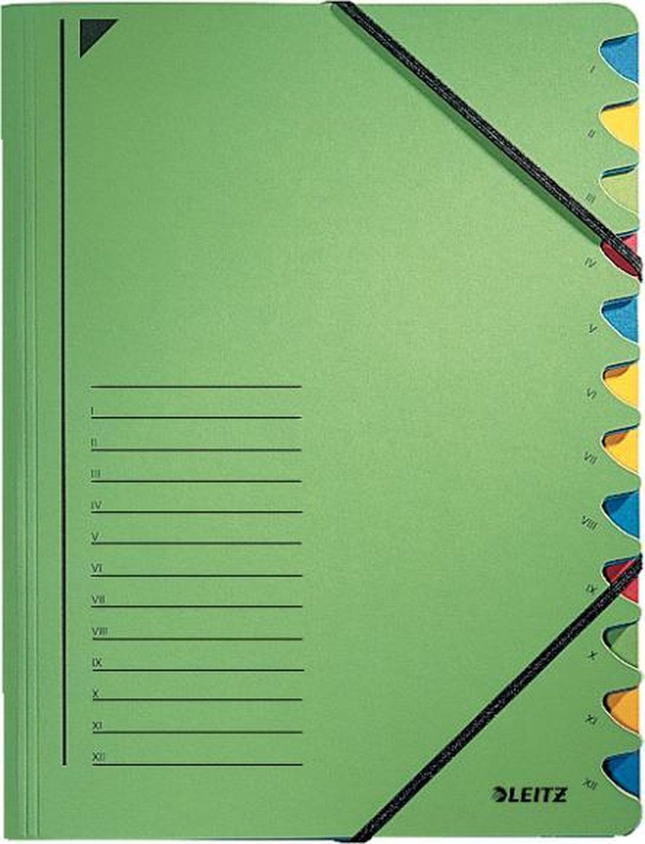 Leitz sorteermap 12-vaks groen