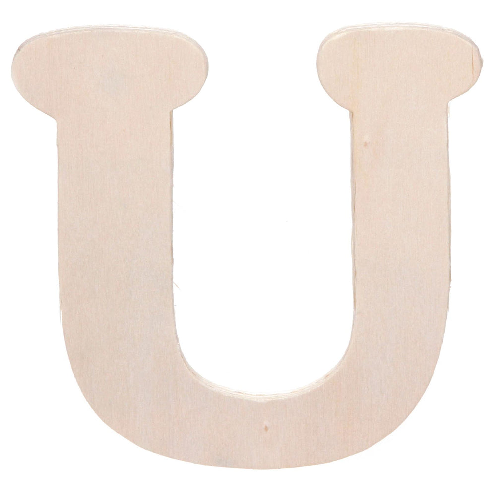 Darice • uitgesneden houten letter u 10,8cmx5mm
