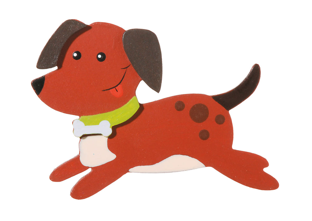 Darice • geschilderde houtvorm hond 8x10x0,5cm