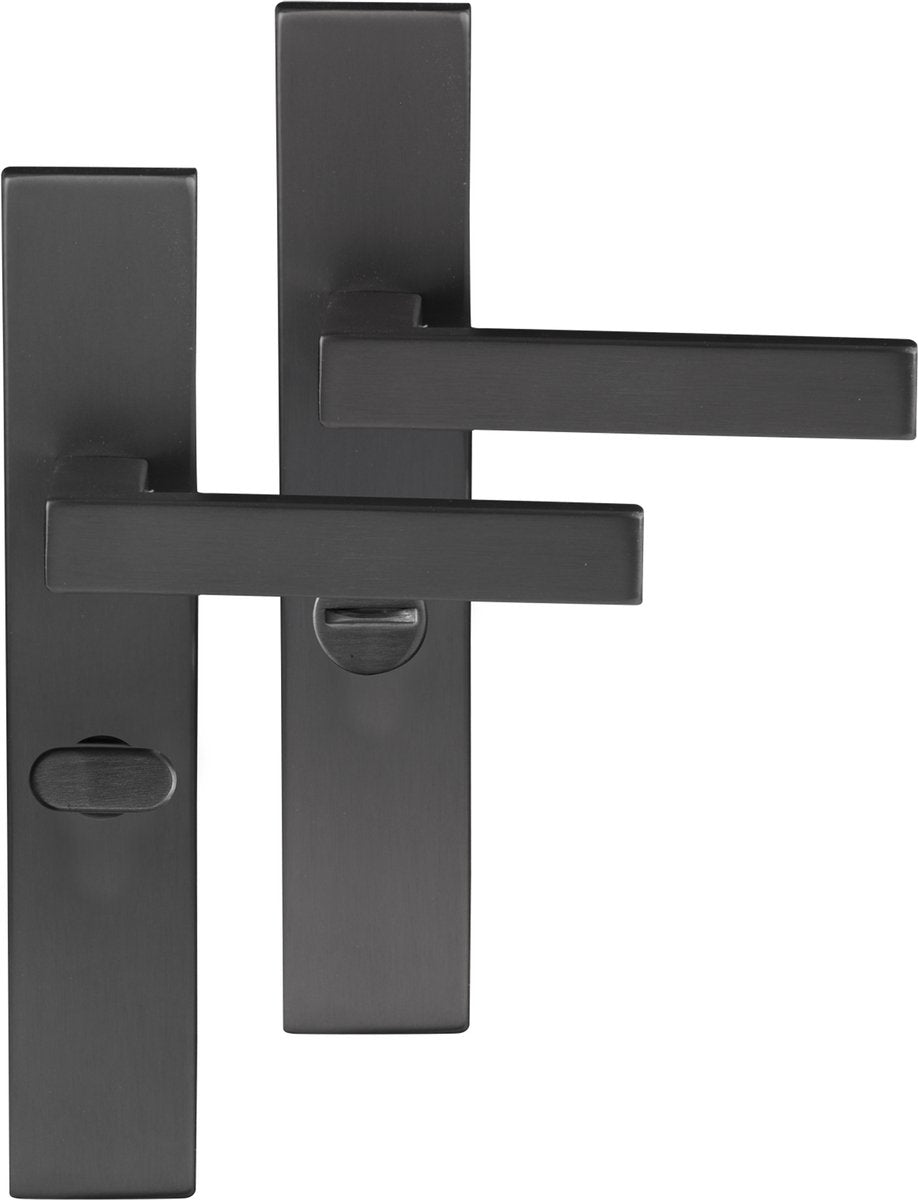 Differnz | tilburg deurkruk | vierkant schild | wc 63 mm | gun metal