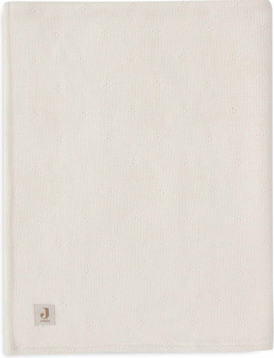 Jollein - deken ledikant 100x150cm - dekentje baby - cosy knit ivory velvet