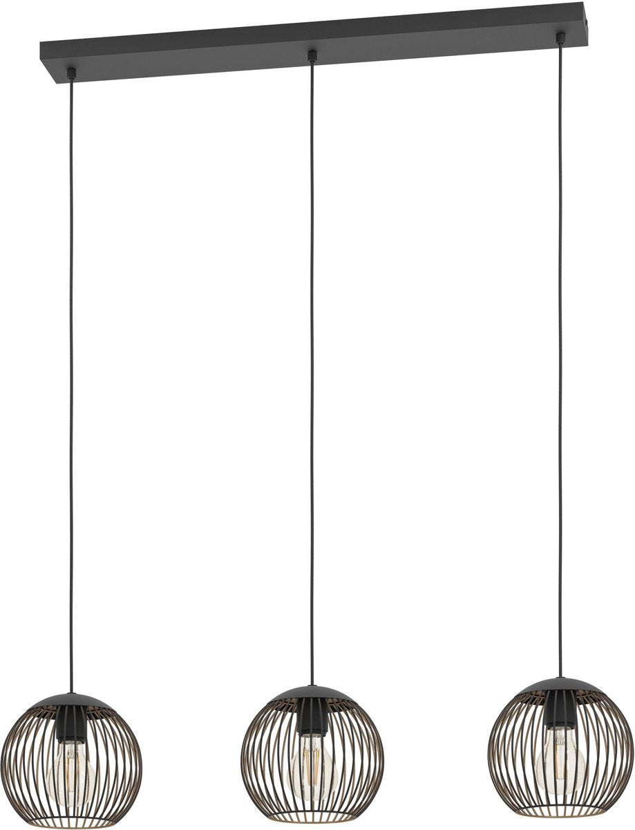 Eglo almanzora hanglamp - e27 - 90 cm - zwart koper