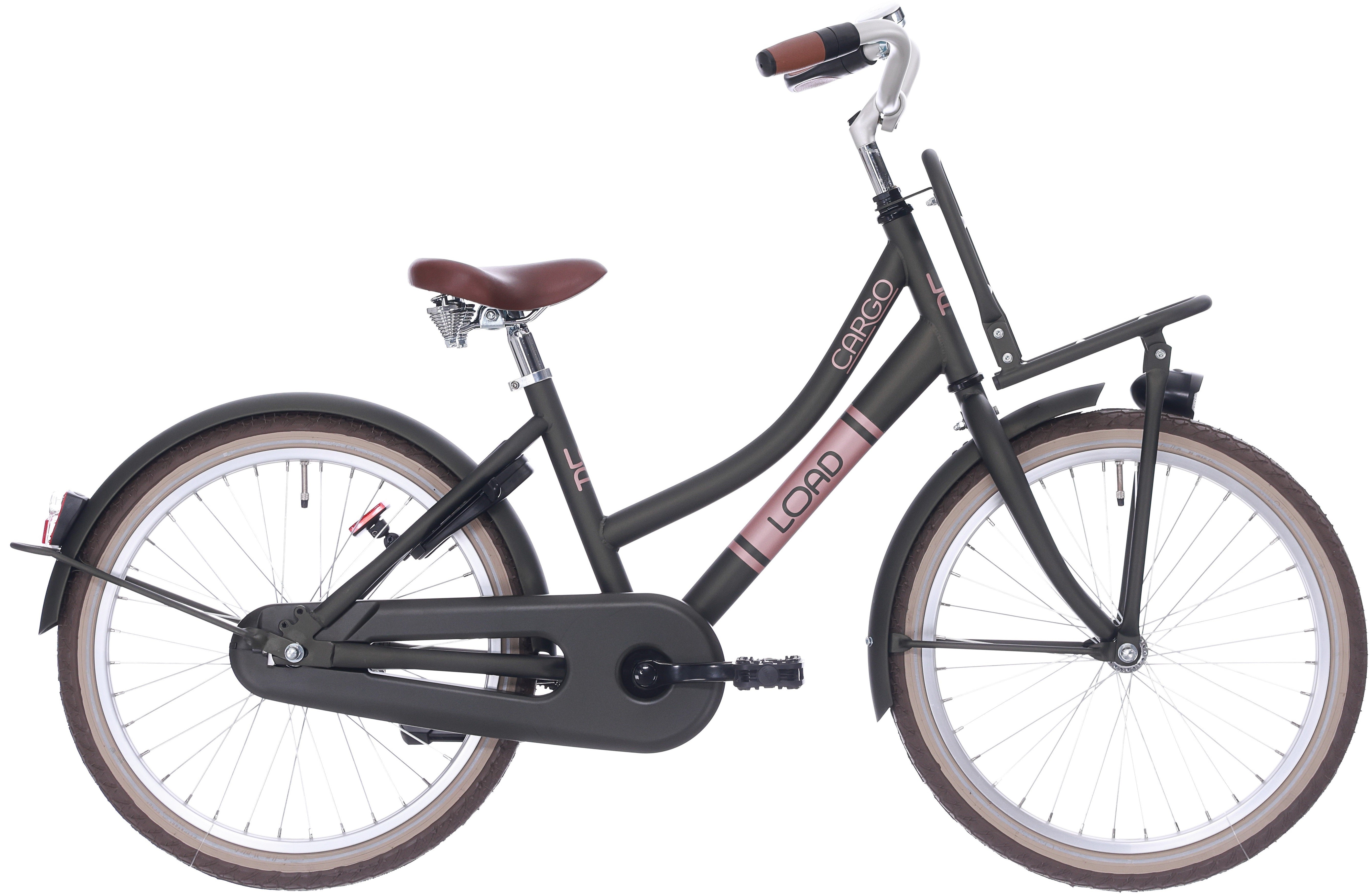 Bikefun kinderfiets load 20 inch met remnaaf - elegance mat groen