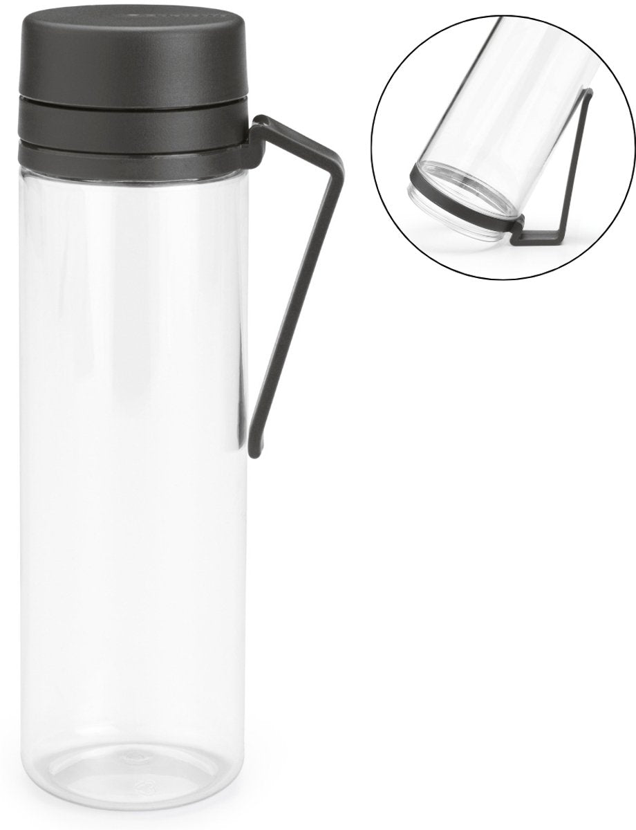 Brabantia make take drinkfles met fruitfilter - 500 ml - dark grey