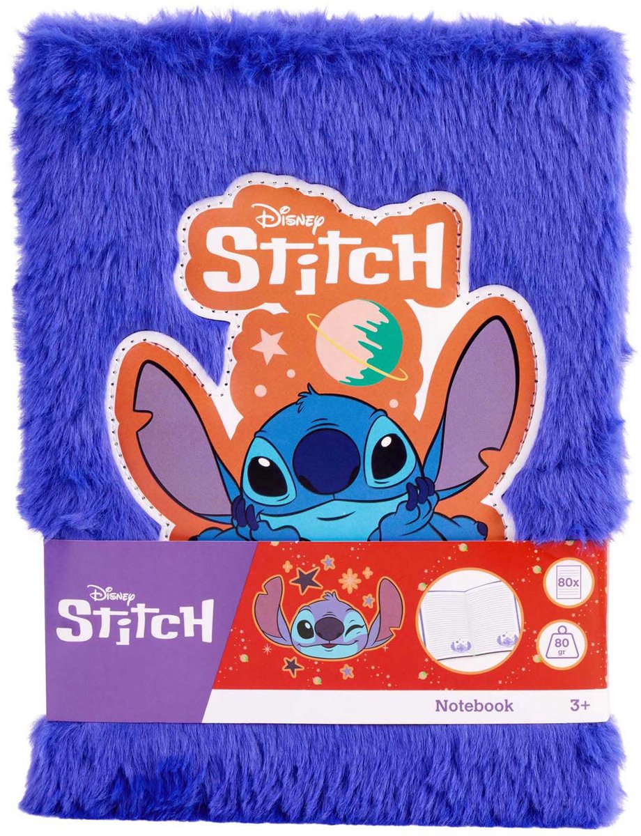 Canenco stitch pluche notitieboek donkerblauw