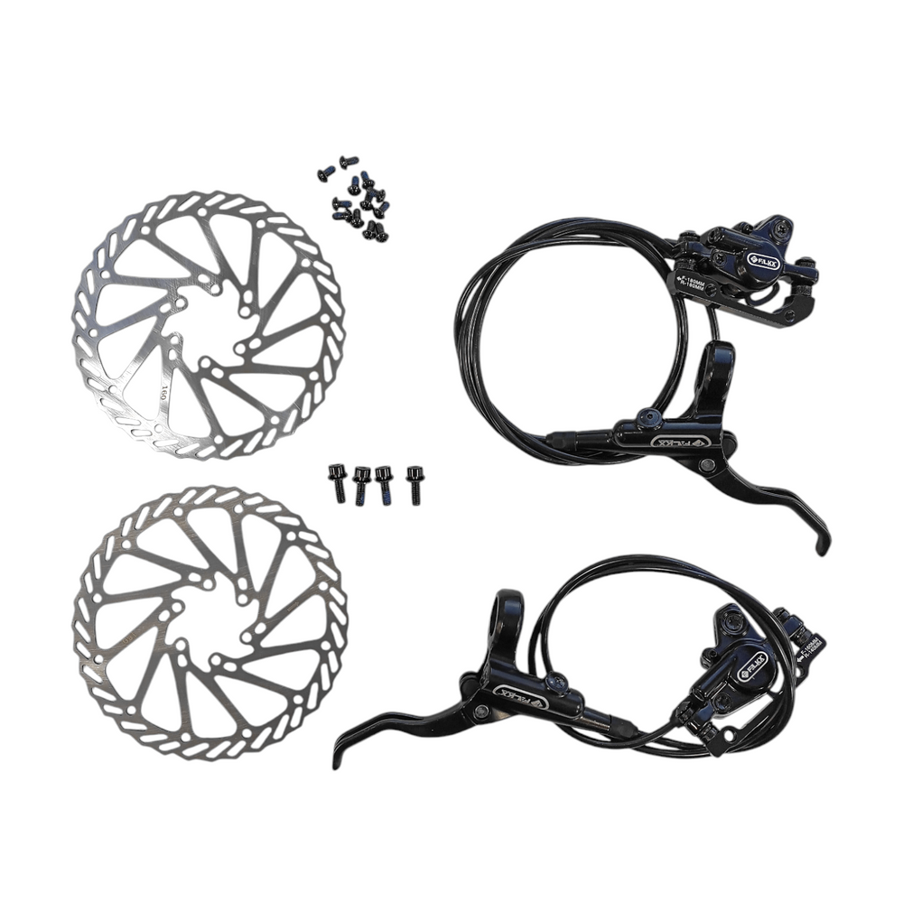Falkx schijfremset, rechts 860mm en links 1500mm kabellengte.