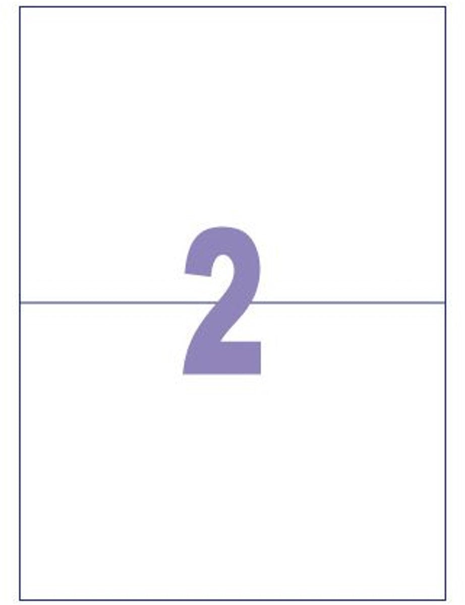 Kangaro etiketten - universeel - zelfklevend - inkljet laser kopieer - 210x148mm - 100 vel - 2 stickers per vel