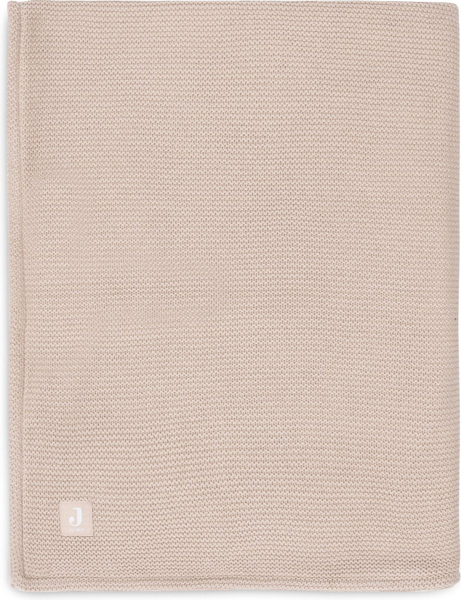 Jollein - deken ledikant 100x150cm basic knit - dekentje baby - wild rose fleece