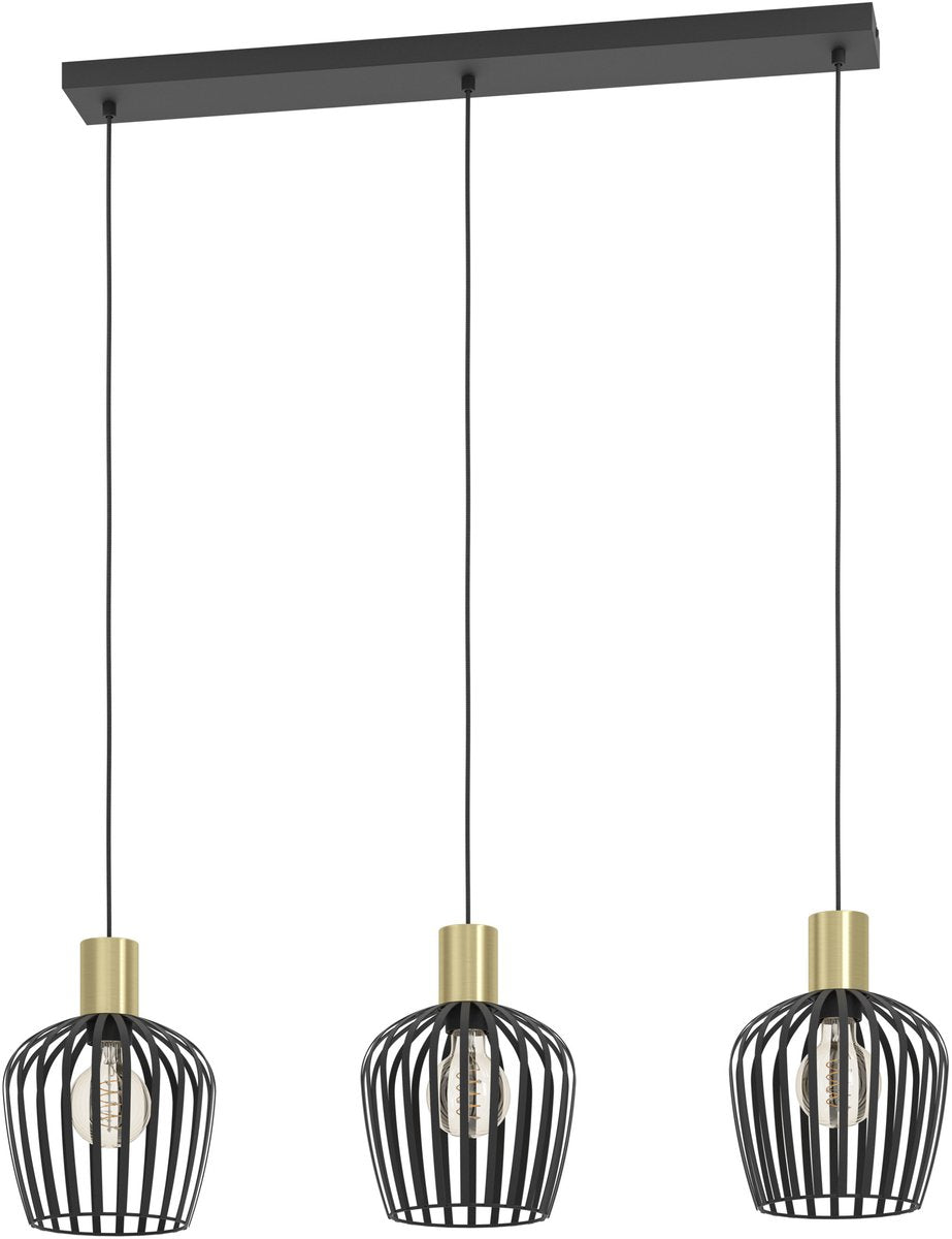 Eglo empoli hanglamp - e27 - 90 cm - zwart goud