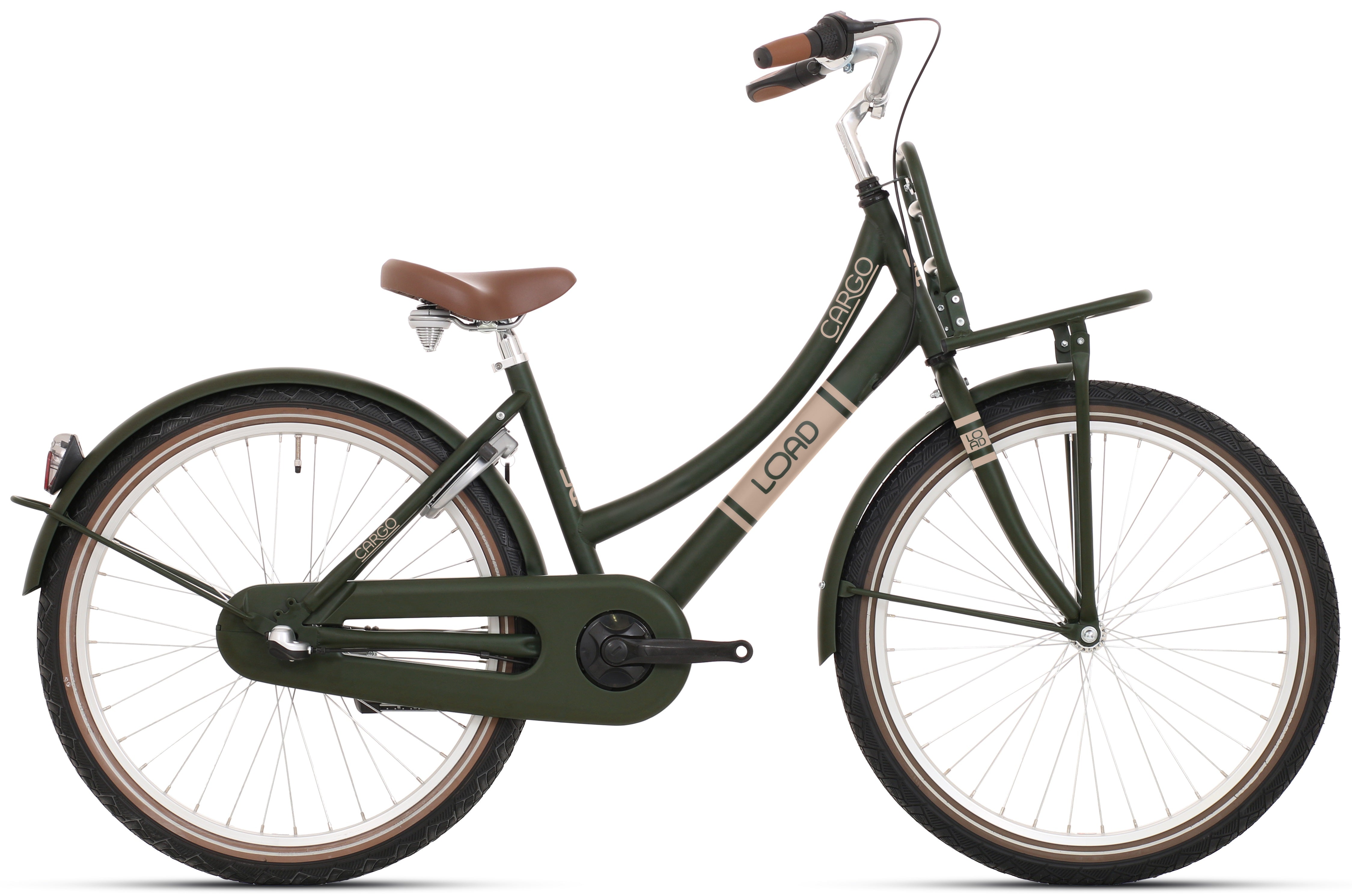 Bikefun kinderfiets load 24 inch met nexus 3 versnelling remnaaf - elegance mat groen