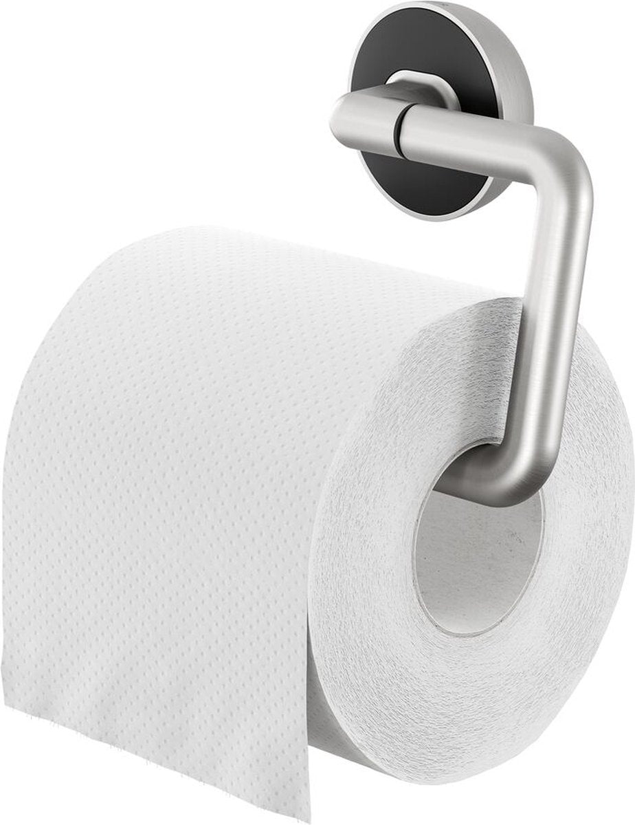 Tiger cooper - wc rolhouder zonder klep - toiletrolhouder - zonder boren - boren of lijmen - rvs geborsteld zwart