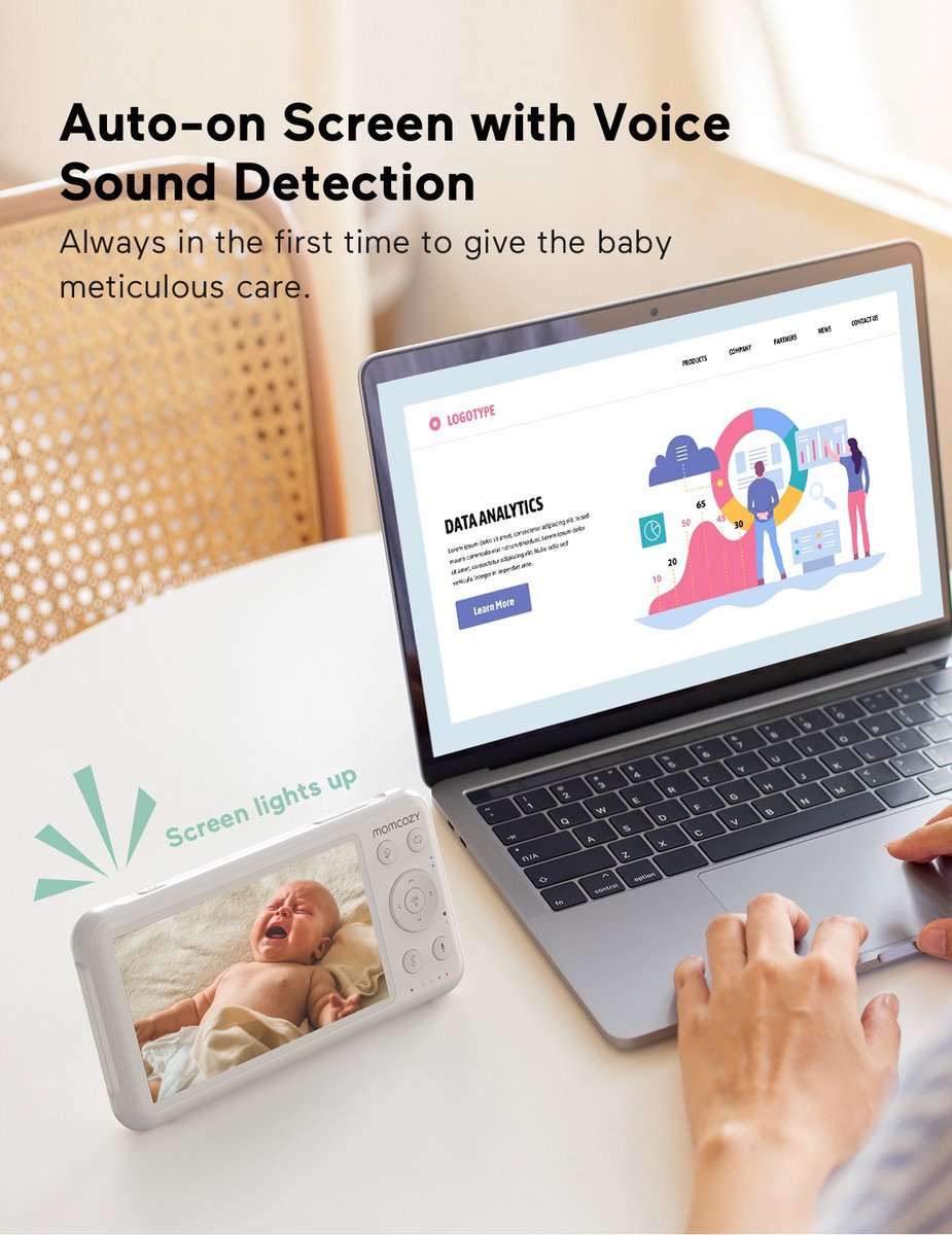 Momcozy video babyfoon, 5 inch
