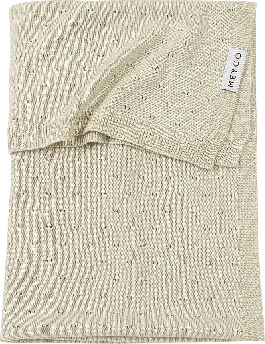 Meyco baby ajour ledikant deken - bamboe - soft sand - 100x150cm - 0.3 tog