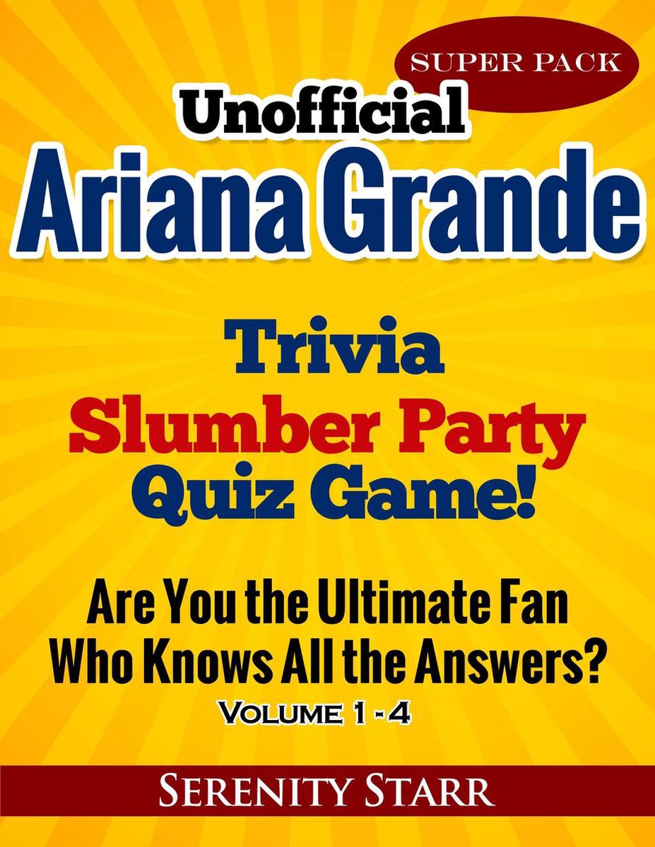 Ty unofficial ariana grande trivia slumber par quiz game super pack volumes 1-4