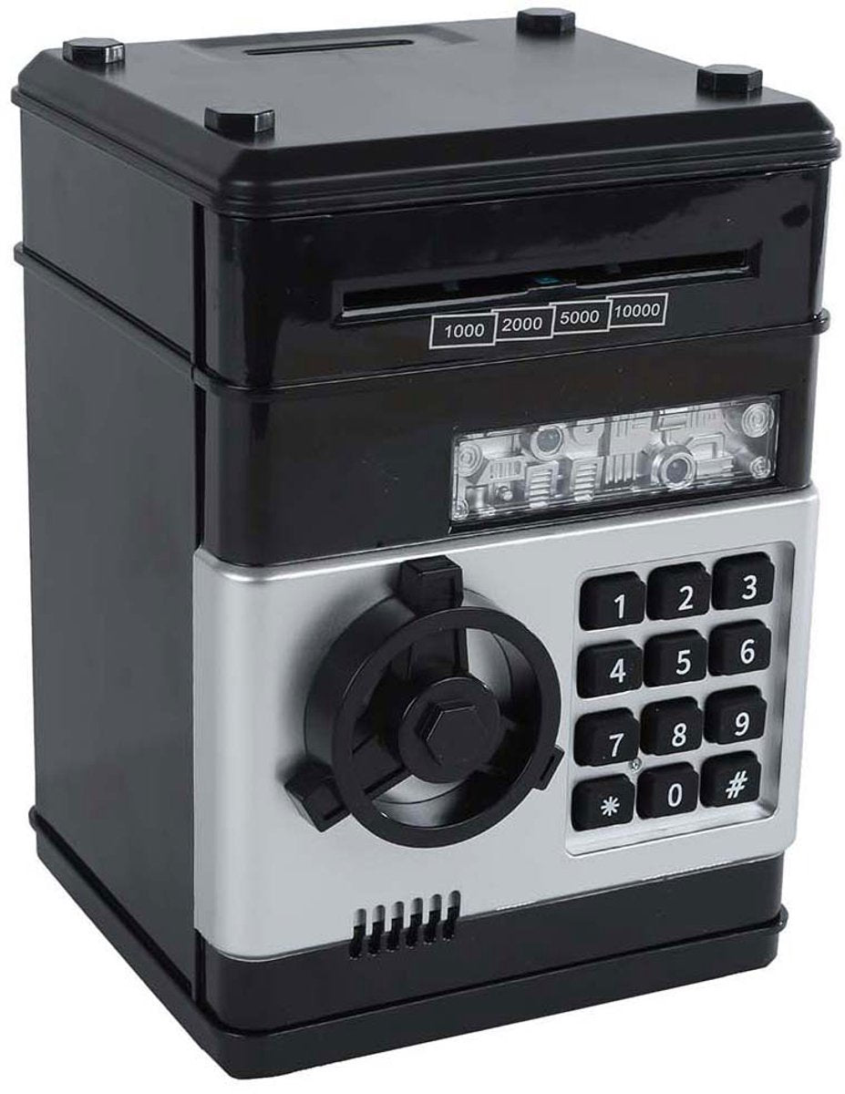 Geldkluis met geheime code zwart, 19,5cm